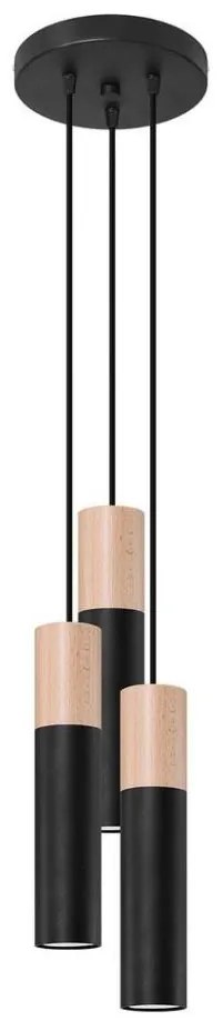 Sollux SL.1014 - Lampadario a sospensione con filo PABLO 3xGU10/40W/230V nero