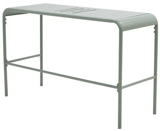 Tavolo da pranzo per giardino Cafe struttura e superficie in acciaio verde per 4 persone 120x45cm
