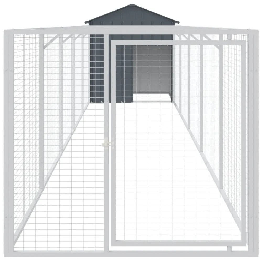 Casetta cani con tetto antracite 117x609x123 cm acciaio zincato