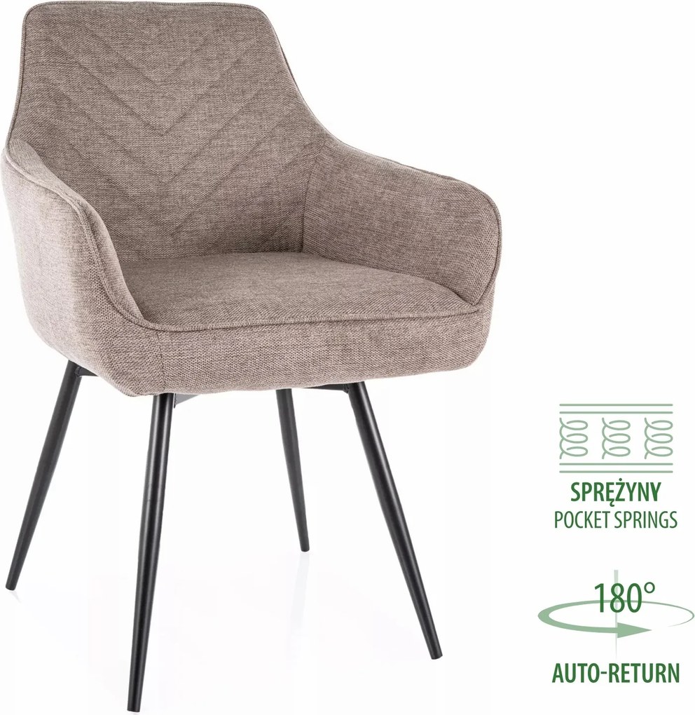 Sedia Servio Brego beige con auto-return – 55x45x88 cm
