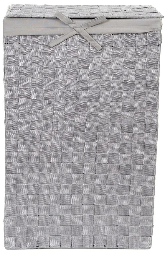 Cesto da bucato grigio con coperchio Cesto da bucato in lino, altezza 60 cm - Compactor