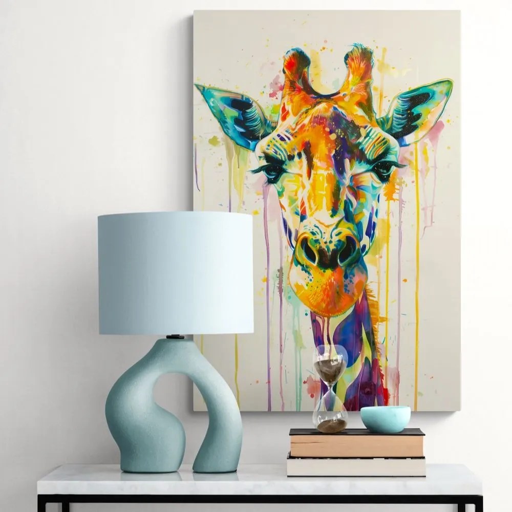Quadro su tela – Giraffa con imitazione di pittura