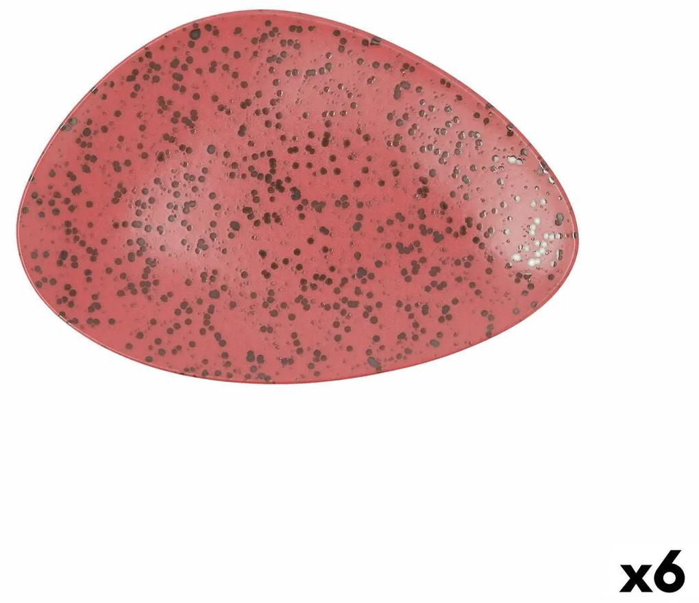 Piatto Piano Ariane Oxide Triangolare Ceramica Rosso (Ø 29 cm) (6 Unità)