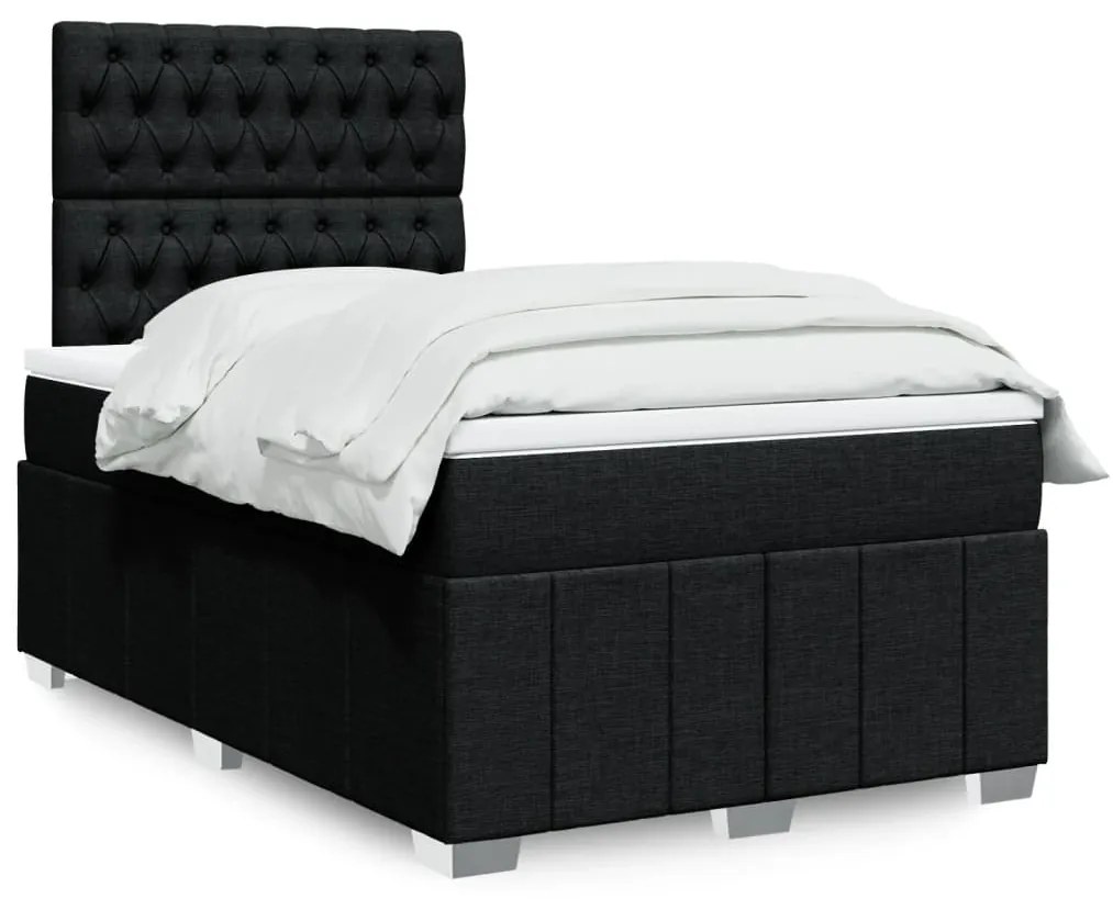 Giroletto A Molle Con Materasso Nero 120x190 Cm İn Tessuto /