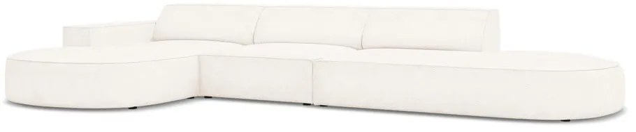 Divano angolare beige in tessuto bouclé (angolo sinistro) Jodie - Micadoni Home
