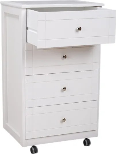 Carrello Cassettiera Giada con piano mattonelle in ceramica BIANCO