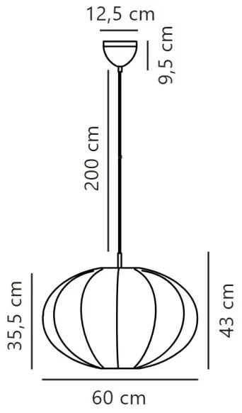 Nordlux - Lampadario a sospensione con filo AERON 1xE27/40W/230V diametro 60 cm