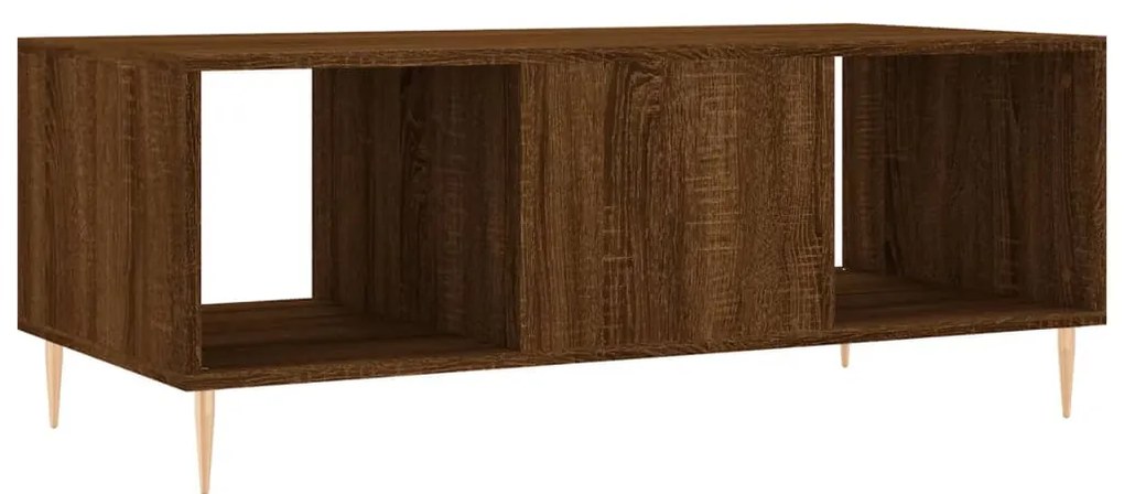 Tavolino Salotto Rovere Marrone 102x50x40 cm Legno Multistrato