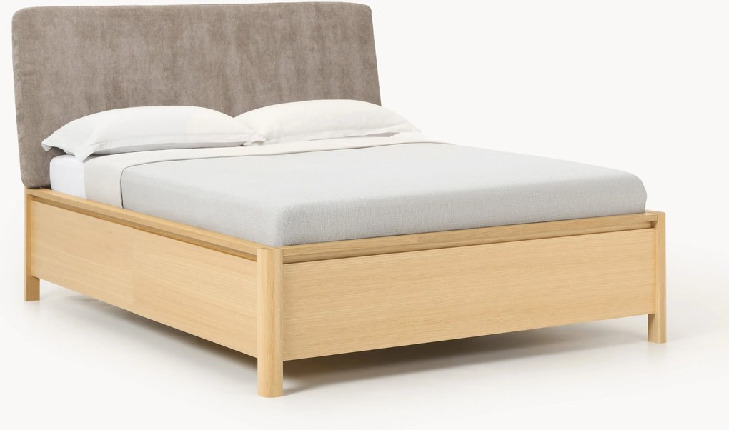 Letto in legno con testiera imbottita e cassetti Santiago