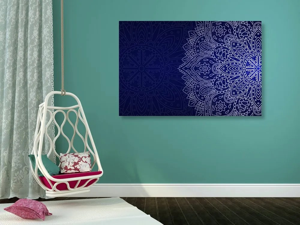 Quadro su tela – Ornamento blu scuro