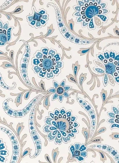 Nina Campbell Carta da parati Bavilles - Blue/ Taupe
