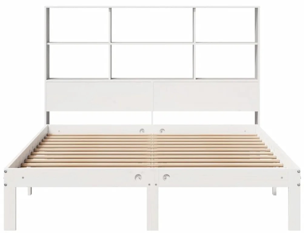 Letto libreria senza materasso bianco 120x200 cm legno di pino