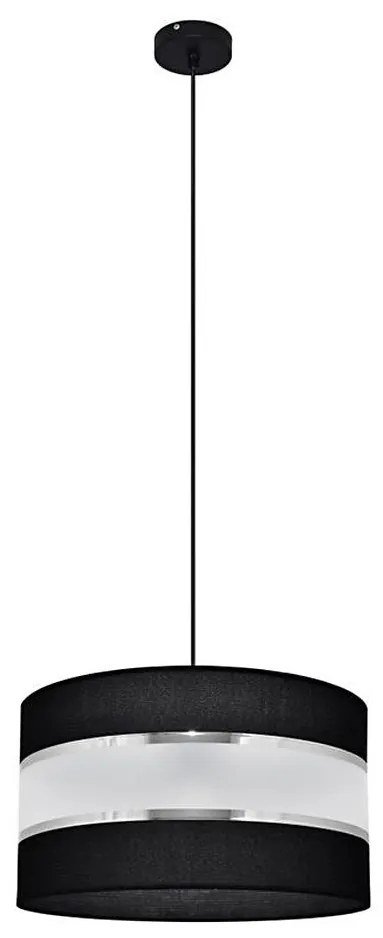 Lampadario a sospensione con filo HELEN 1xE27/15W/230V diametro 35 cm nero/argento