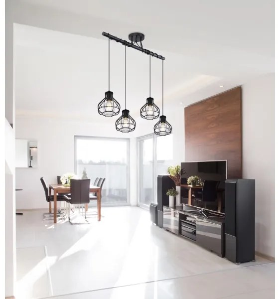 Globo 15388-4D - Lampadario su filo CLASTRA 4xE27/60W/230V