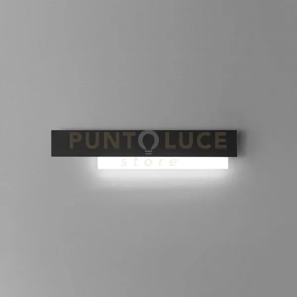 Doha a/g - applique nero a led 3000k 2100lm 25w alluminio e metacri...