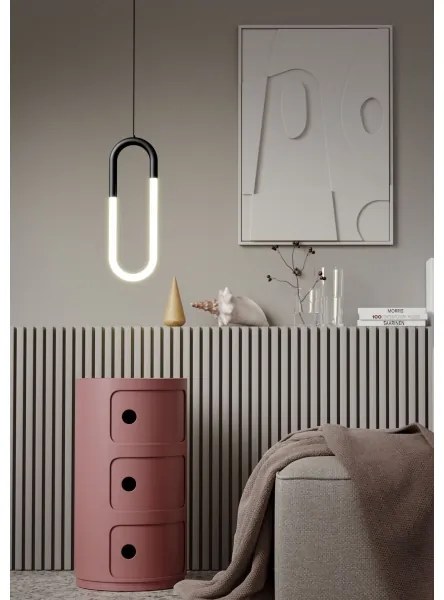 Redo 01-3184 - Lampadario LED a sospensione con filo LATIUM LED/9W/230V nero