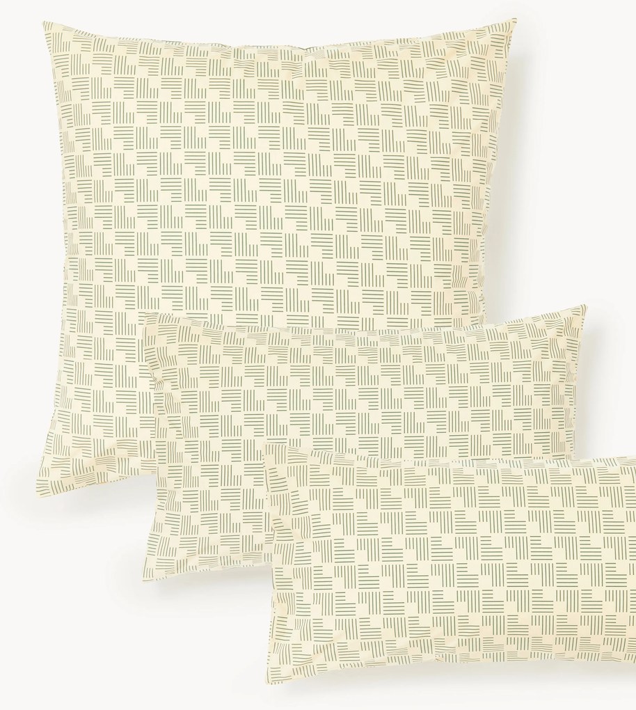 Federa in cotone percalle con stampa geometrica Inki