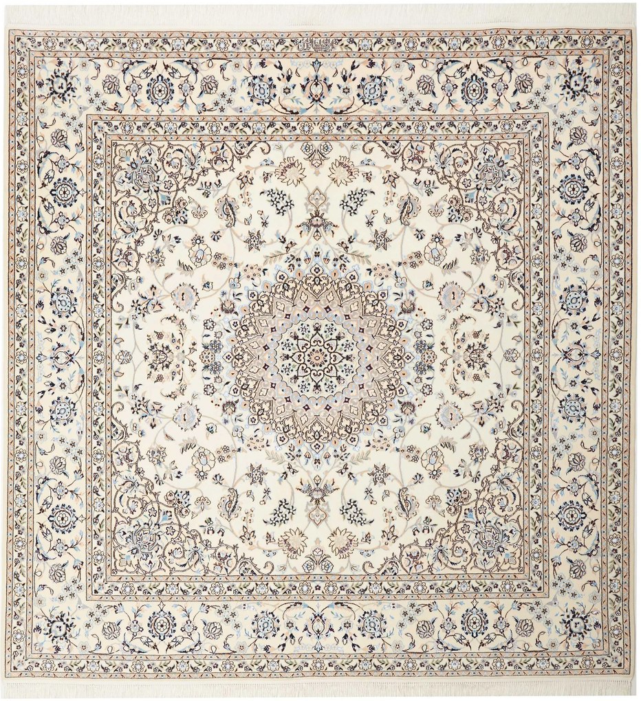 Nain Tappeto persiano 210 x 210 Beige (Iran) Annodato A Mano