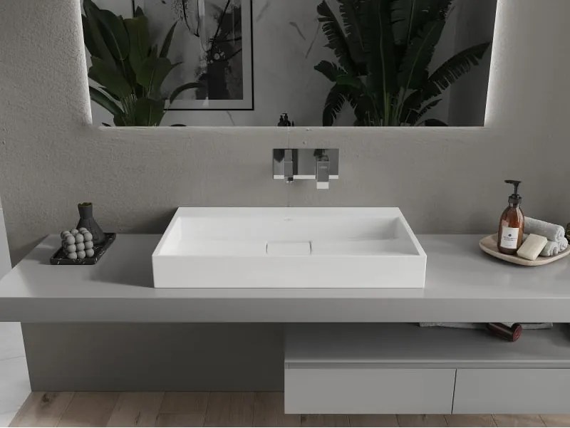 Mexen Ava lavabo da appoggio in conglomerato B/O 80 x 46 cm, bianco - 23018000