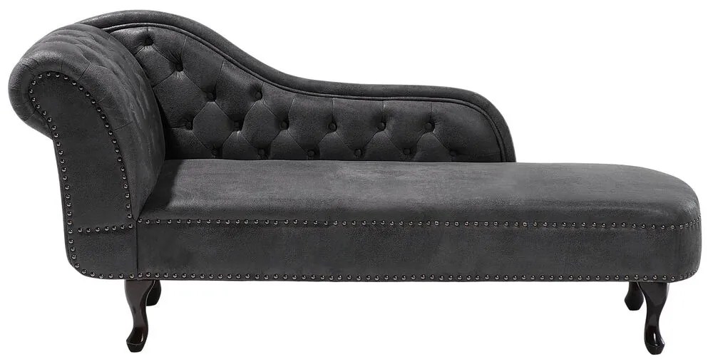 Chaise longue vintage sinistra in pelle sintetica grigia NIMES Beliani