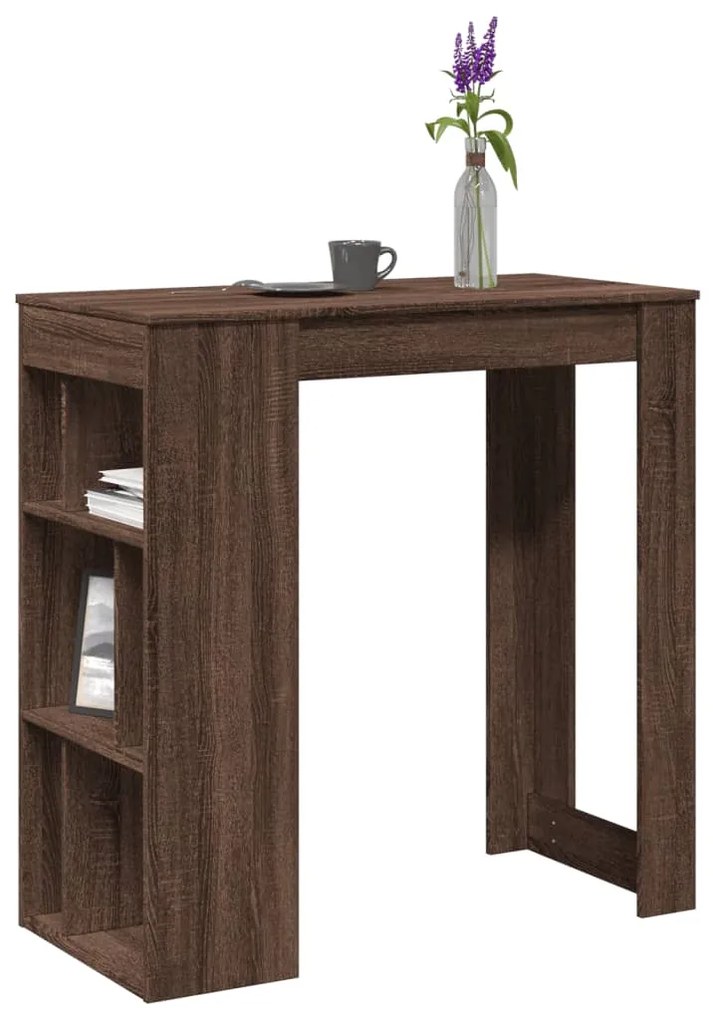 Tavolo Bar Con Rastrelliera Marrone 102x50x103,5 Cm Multistrato /