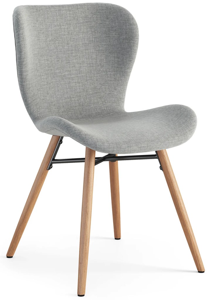 ALTEA Grigia (tessuto Rio 180)/gambe rovere naturale - MODERNA SEDIA PER SALONE/SOGGIORNO/CUCINA/UFFICIO