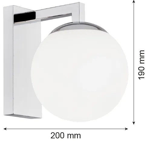 Argon 3735 - Lampada da parete ASPEN 1xE27/15W/230V cromo lucido
