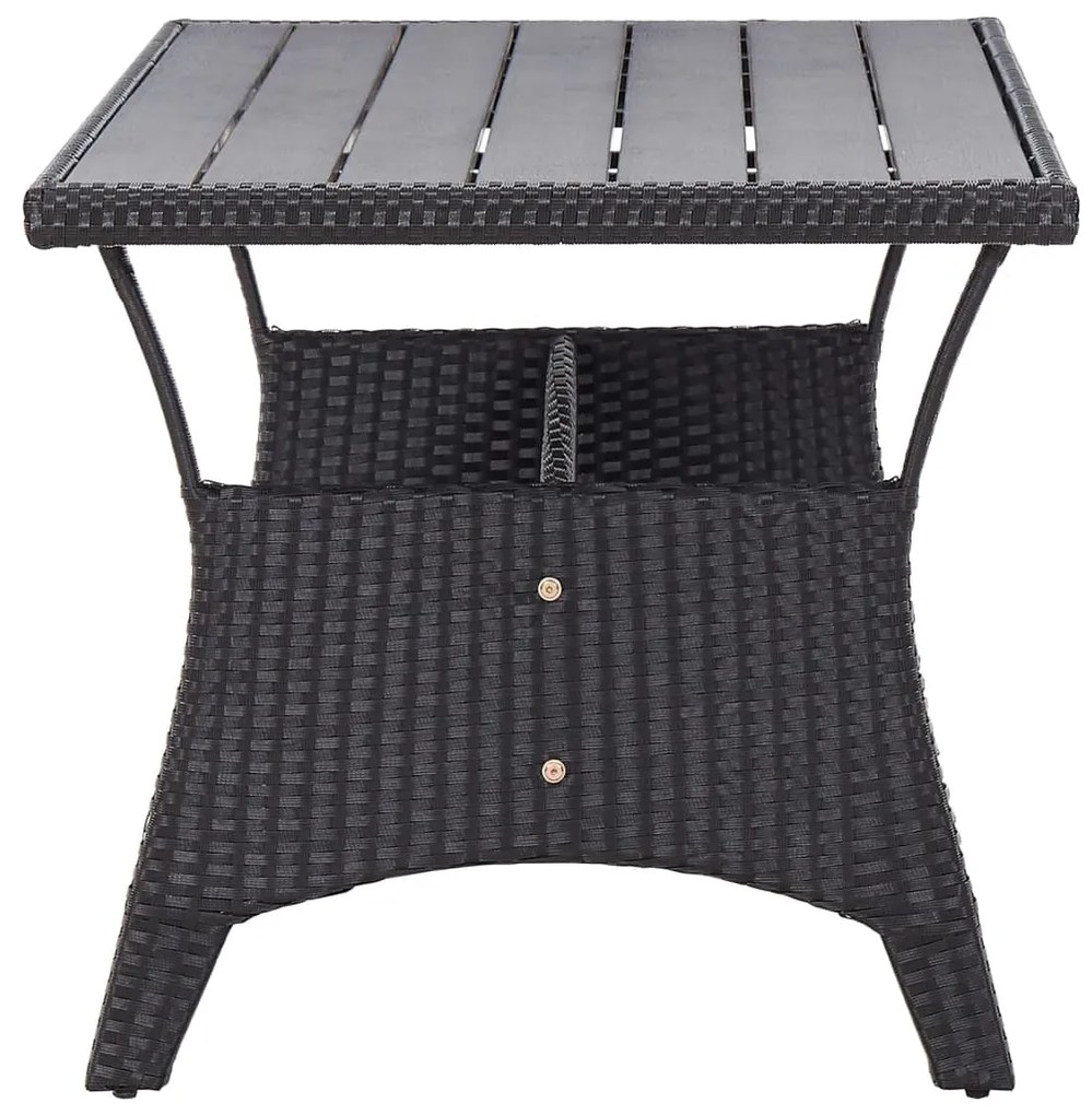 Tavolo da giardino nero 120x70x66 cm in polyrattan