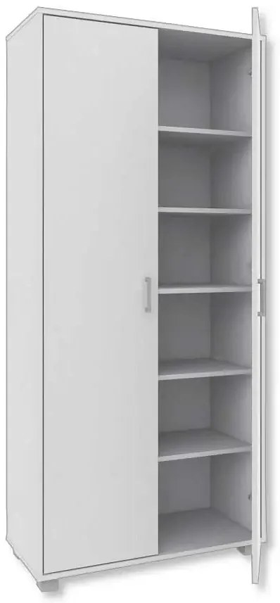 Mobile Scarpiera Alta Mars4 con 6 Piani in Rovere Nordico e Bianco Alpes o Rovere, Bianco Alpes