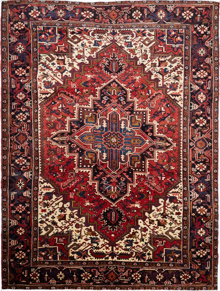 Heriz Tappeto 300 x 230 Rosso (Iran) Annodato A Mano