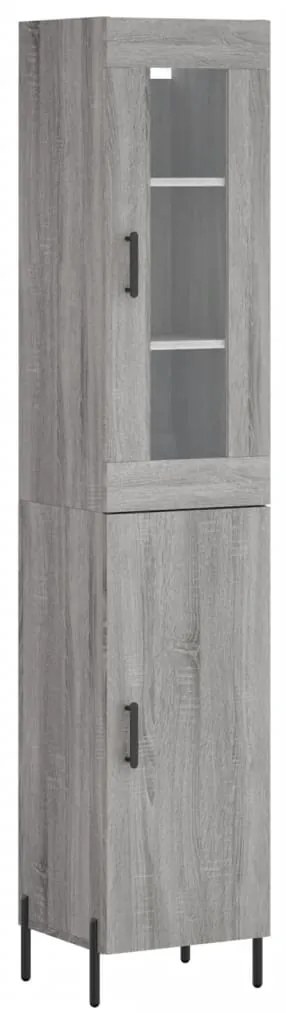 Credenza grigio sonoma 34,5x34x180 cm in legno multistrato