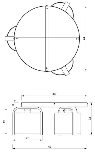 Lampadario a plafone JONKO 3xE27/60W/230V