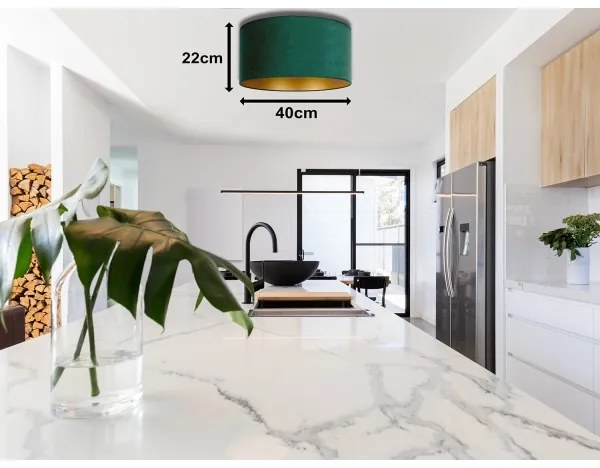 Duolla - Plafoniera ROLLER 1xE27/15W/230V d. 40 cm verde scuro/oro