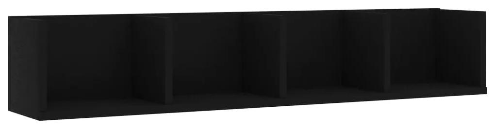 Scaffale porta cd a parete nero 100x18x18 cm in truciolato