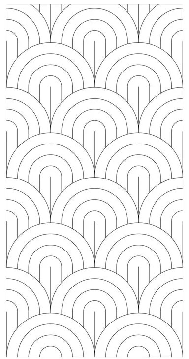 Fotomurale Ventagli, bianco disegno nero