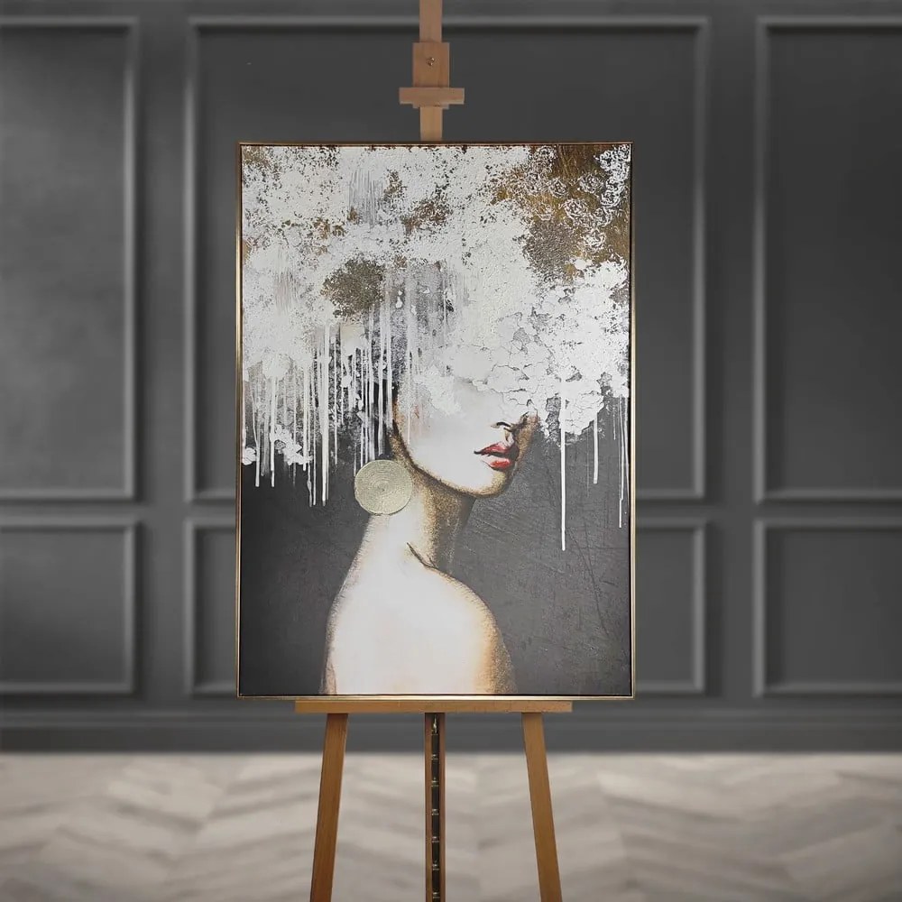 Quadro con elementi dipinti a mano 70x100 cm Mary - Styler