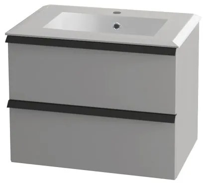 Mobile sottolavabo e lavabo Rodi per vasca centrale grigio nuvola L 70 x H 57 x P 46 cm