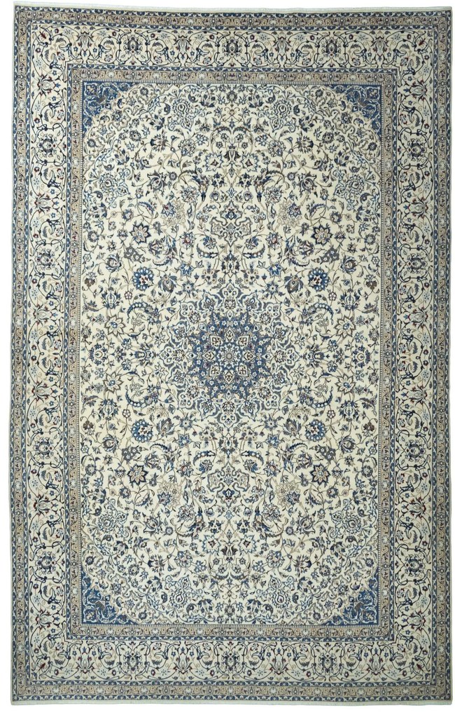 Nain Tappeto 550x350 Beige (Iran) Annodato A Mano