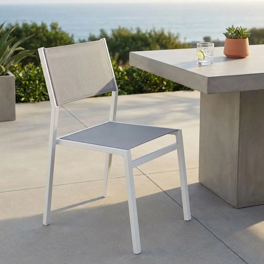 AULUS - sedia da giardino in alluminio e textilene impilabile