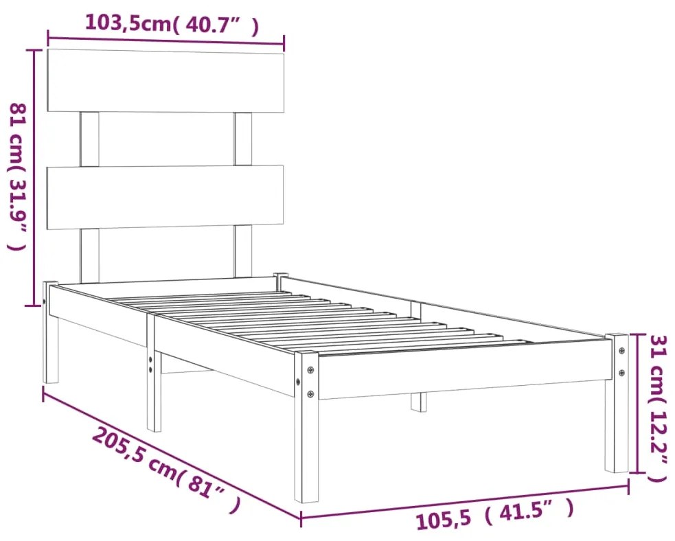 Giroletto Nero in Legno Massello 100x200 cm