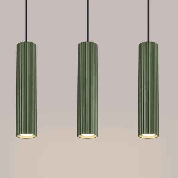 Sollux SL.1613 - Lampadario a sospensione con filo KARBON 3xGU10/10W/230V verde