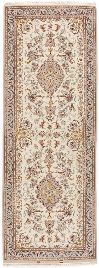 Isfahan Tappeto 250x90 (Iran) Annodato A Mano