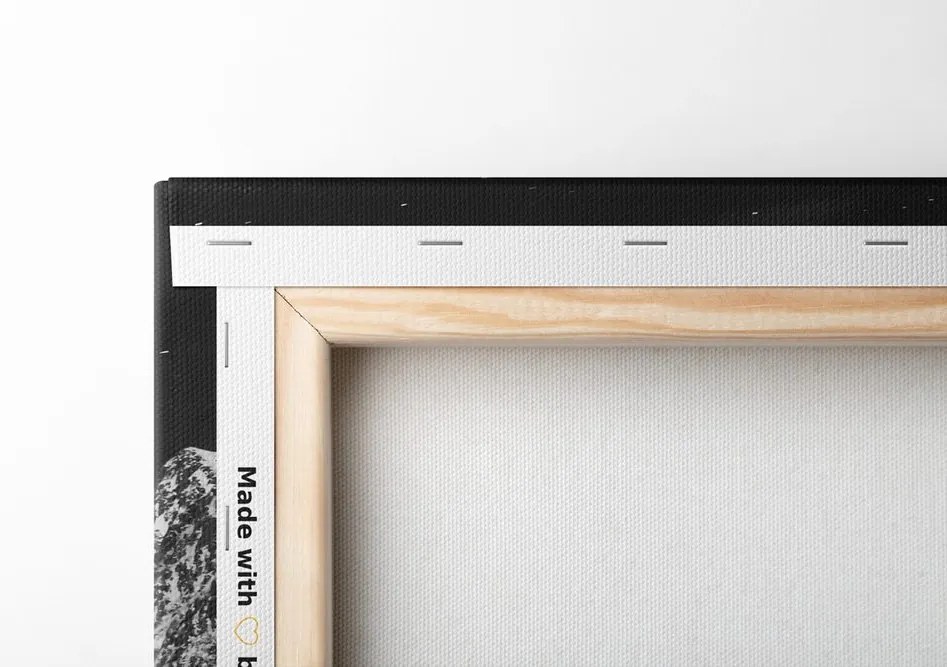 Quadro su tela – Paesaggio notturno in Norvegia in bianco e nero