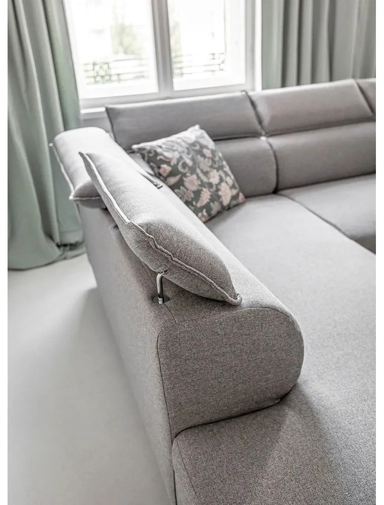 Divano letto angolare grigio chiaro (angolo sinistro) Sweet Harmony - Miuform