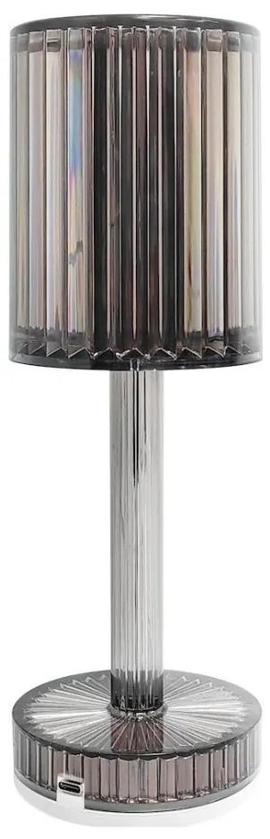 Lampada da tavolo LED ricaricabile a sfioramento SIMPLE, LED 1W 5V, 3000-6000K, batteria 2400 mAh, colore fumé