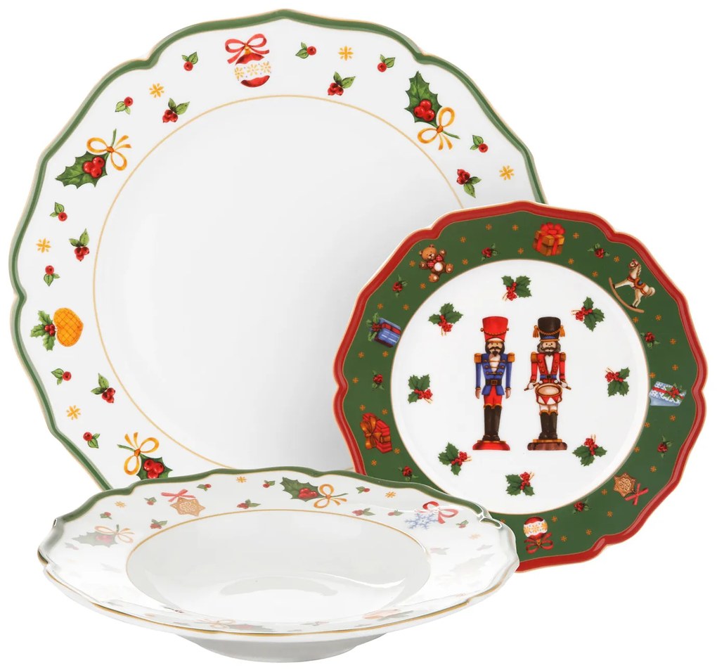 Set 3 pezzi posto tavola soldatini in porcellana