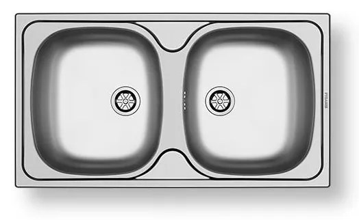 Pyramis 100125101 - Lavello cucina E78 78x43,5 cm satinato