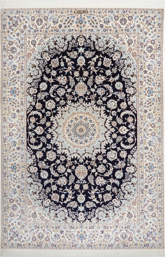 Nain Tappeto 250x170 Blu (Iran) Annodato A Mano