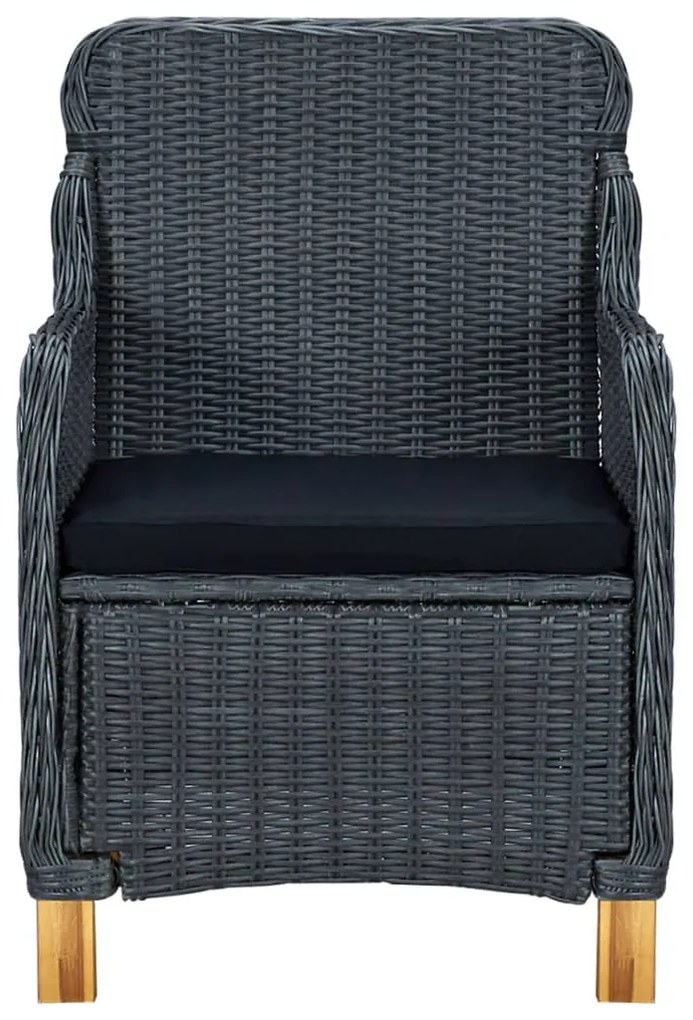 Sedie da giardino con cuscini 2 pz in polyrattan grigio scuro