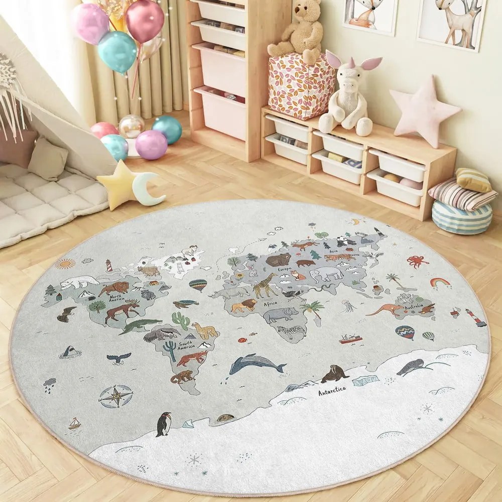 Tappeto da gioco per bambini lavabile ø80 cm Big World – Mila Home